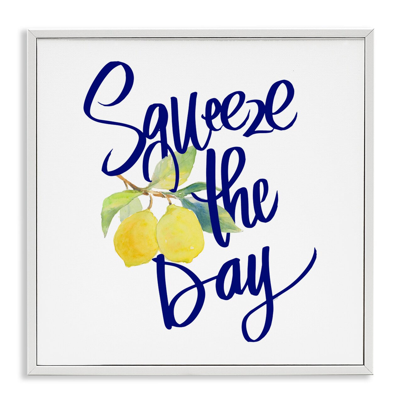 Stupell Industries Cursive Squeeze The Day Framed Giclee, design by Lanie Loreth